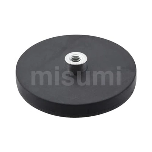 Rubber Coaded Neodymium Magnets With Tapped Boss Hole