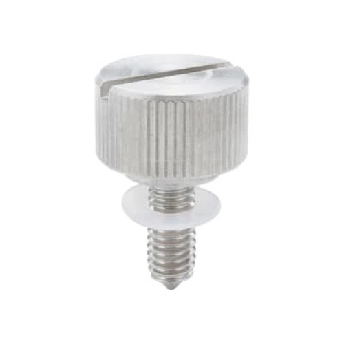 Knurled Knobs Slotted, Cone Point Type, Stainless Steel