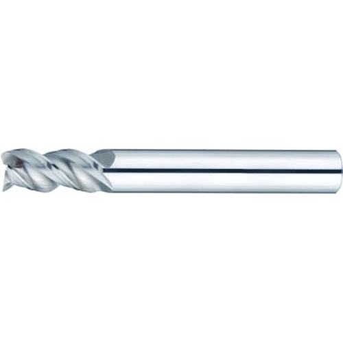 Carbide Square End Mill for Aluminum Machining, 3-Flute / 2D Flute Length (Short) Model