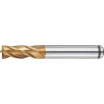 AS Coated Powdered High-Speed Steel Square End Mill, 4-Flute, Short