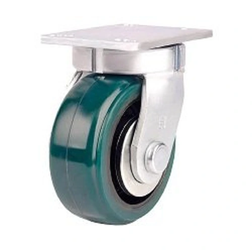 Heat resistant caster for high load weight use (urethane wheels), independent.