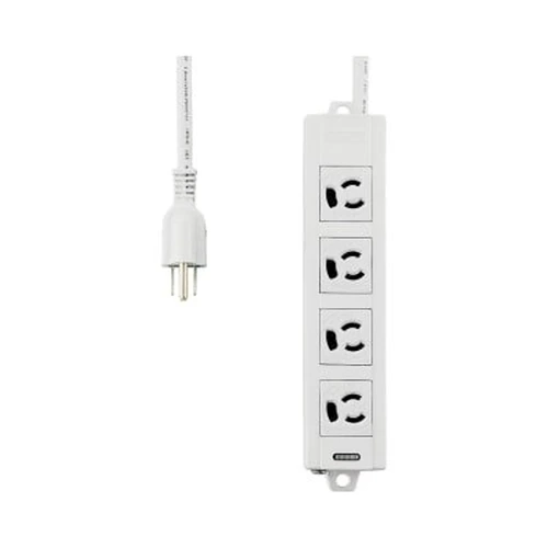 Removal Prevention Power Strip With Magnet (Gray)
