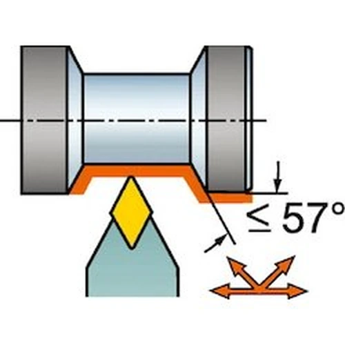 Outer-Diameter Turning – Shank Tool Bit For Negative Inserts, CoroTurn RC Double Clamp, DDNNN