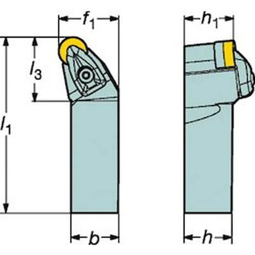 Outer-Diameter Turning – Shank Tool Bit For Negative Inserts, CoroTurn RC Double Clamp, DRSNR/L