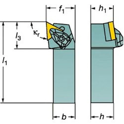 Outer-Diameter Turning – Shank Tool Bit For Negative Inserts, CoroTurn RC Double Clamp, DTGNR/L