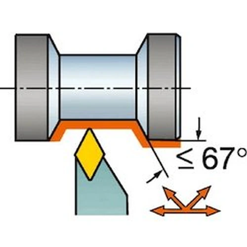 Outer-Diameter Turning – Shank Tool Bit For Negative Inserts, CoroTurn RC Double Clamp, DVVNN
