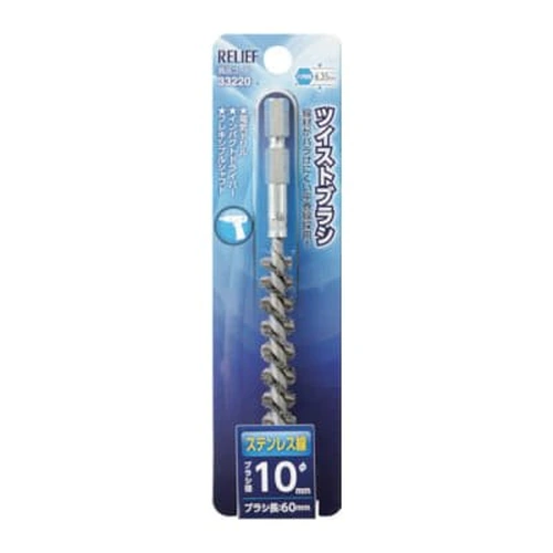 RELIEF Hexagonal Shaft Twist Brush, Stainless Steel Wire
