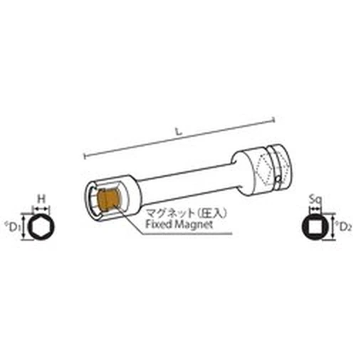 PID-151043_0 9.52 mm Square Drive Sockets Socket with Magnet, MP Extension Type Extension Sockets(Singel Hex) - Image 1