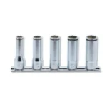 Hand Socket 3/8" "(9.5 mm) Nut Grip Deep Socket Rail Set RS3350M/5