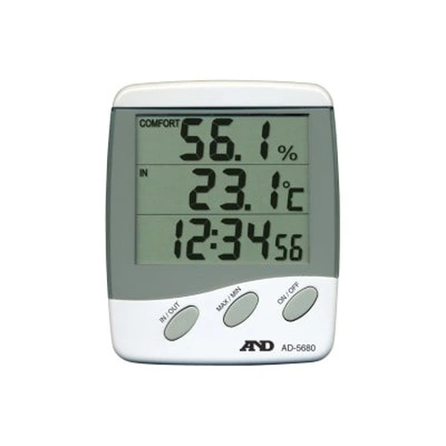 PID-166628_0 Thermometer and Hygrometer with External Sensors, AD-5680 (with Clock) - Image 1