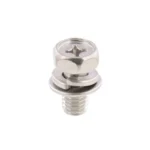 Cross-Head Hex Upset P = 4 (Spring Lock Washer + JIS Small Captive Washer)