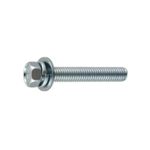 PID-24295_0 Spring / Plain Captive Washer, 7-Mark, Small Hex Upset Head Machine Screw (Spring Lock Washer + JIS Plain Washer) - Image 1