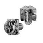 Steel Terminal Screw (Cross-Head / Straight Slot Combo Drive), Pan Head H Type (Square head with wire retainer embedded on opposite sides)