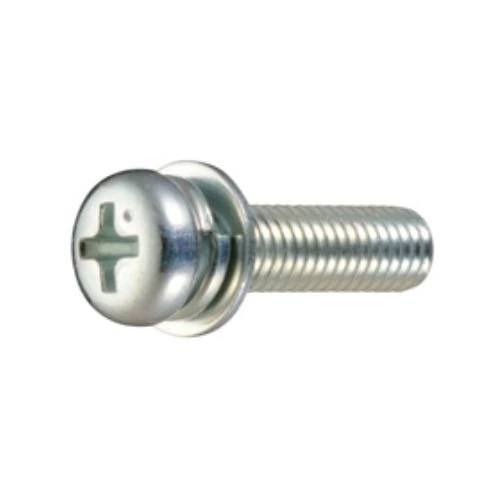 PID-24338_0 Cross-Head Pan Head Machine Screw P = 4 (for Thin Plate) (Spring Lock Washer + JIS Small Captive Washer) Machine Screws - Image 1