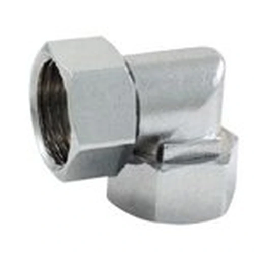 S2TLNKW_0 Auxiliary Material for Piping, Fitting, and Plumbing, Fitting for Water Supply Piping, Plated Fittings - Elbow with Both End Nuts for Flexible Pipes (Smaller Curve) - Image 1